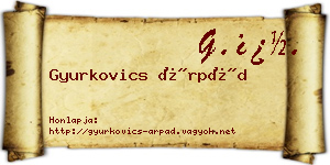 Gyurkovics Árpád névjegykártya