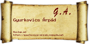 Gyurkovics Árpád névjegykártya