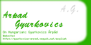 arpad gyurkovics business card