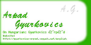 arpad gyurkovics business card